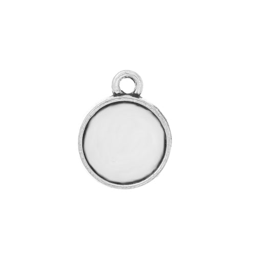 Bezel Settings, Round, Antique Silver, Alloy, 11mm - BEADED CREATIONS