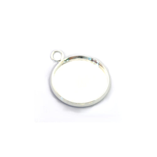 Bezel Settings, Round, Silver Plated, Brass, 20mm - BEADED CREATIONS