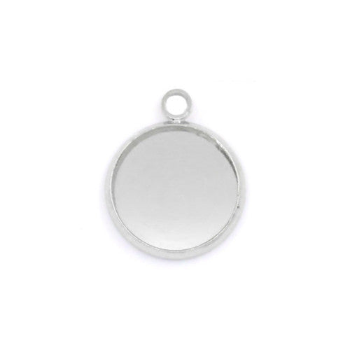 Bezel Settings, Round, Silver, Alloy, 16mm - BEADED CREATIONS