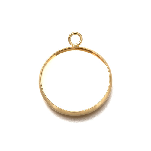 Bezel Settings, Stainless Steel, Round, 18K Gold Plated, 20mm - BEADED CREATIONS