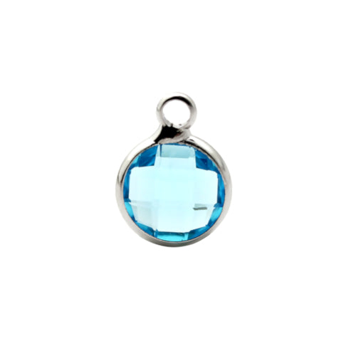 Birthstone Charms, March, Aquamarine, Silver, Alloy, 8.6mm - BEADED CREATIONS