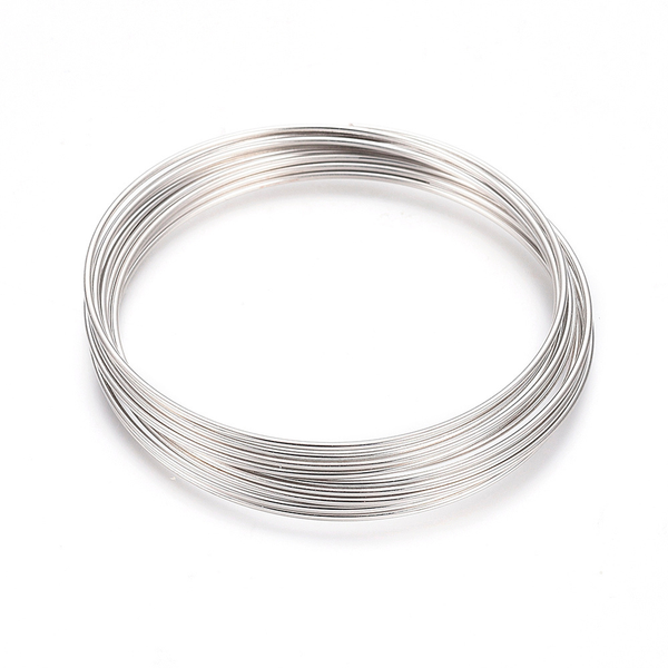 Bracelet Memory Wire, Silver Plated, High Carbon Steel, 5.5cm, 18 Gauge - BEADED CREATIONS