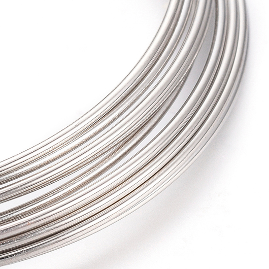 Bracelet Memory Wire, Silver Plated, High Carbon Steel, 5.5cm, 18 Gauge - BEADED CREATIONS