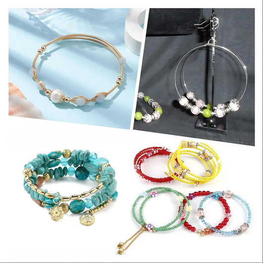 Bracelet Memory Wire, Silver Plated, High Carbon Steel, 5.5cm, 18 Gauge - BEADED CREATIONS