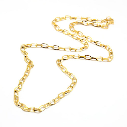 Cable Chain Necklace, Stainless Steel, Golden, 48.3-50.8cm - BEADED CREATIONS