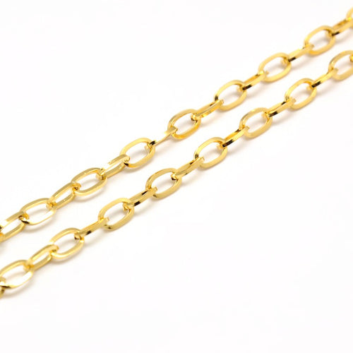 Cable Chain Necklace, Stainless Steel, Golden, 48.3-50.8cm - BEADED CREATIONS