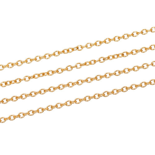 Cable Chain, Stainless Steel, Oval, Soldered, Golden, 2x1.5mm - BEADED CREATIONS