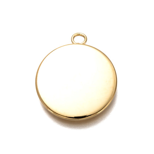 Cabochon Setting, 304 Stainless Steel, Pendant Base, Round, 18K Gold Plated, Bezel Cup, Fits 18mm - BEADED CREATIONS