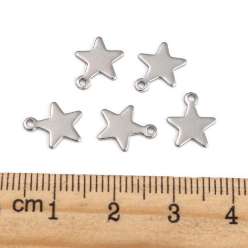 Chain Extender Connectors, 304 Stainless Steel, Star, Silver Tone, 10mm - BEADED CREATIONS
