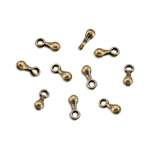 Chain Extender Connectors, Teardrop, Antique Bronze, Alloy, 7mm - BEADED CREATIONS