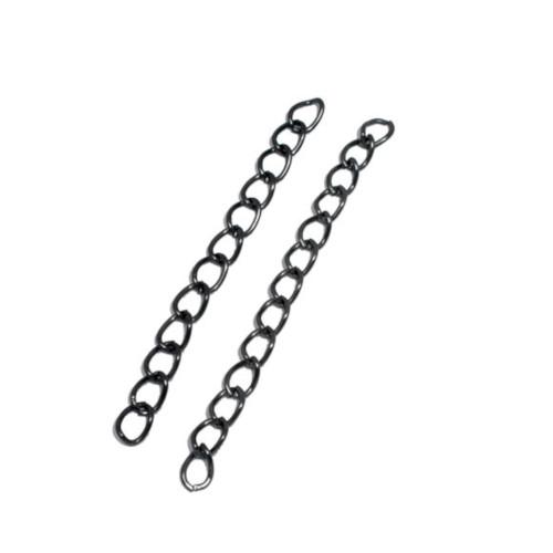 Chain Extenders, Alloy, Curb Chain, Gunmetal Black, 5cm - BEADED CREATIONS