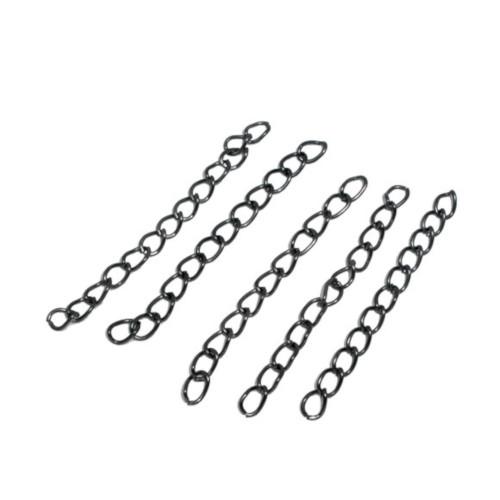 Chain Extenders, Alloy, Curb Chain, Gunmetal Black, 5cm - BEADED CREATIONS