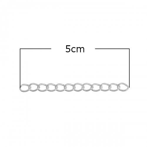 Chain Extenders, Alloy, Curb Chain, Silver Plated, 50mm - BEADED CREATIONS