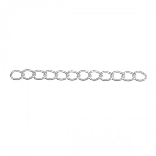 Chain Extenders, Alloy, Curb Chain, Silver Plated, 50mm - BEADED CREATIONS