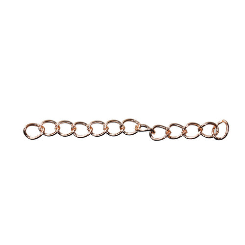 Chain Extenders, Curb Chain, Rose Gold, Iron, 50mm - BEADED CREATIONS