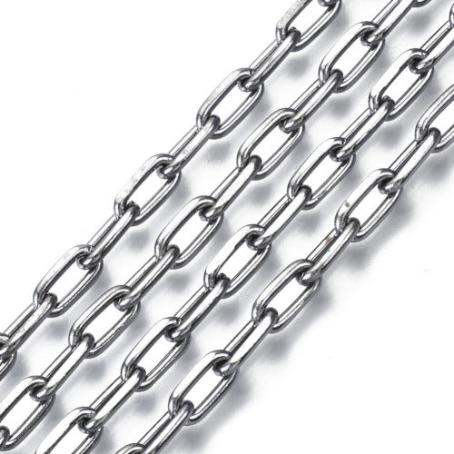 Chain, Iron, Paperclip Chain, Drawn Elongated Cable Chain, Open Link, Gunmetal, 9.2x4.5mm - BEADED CREATIONS
