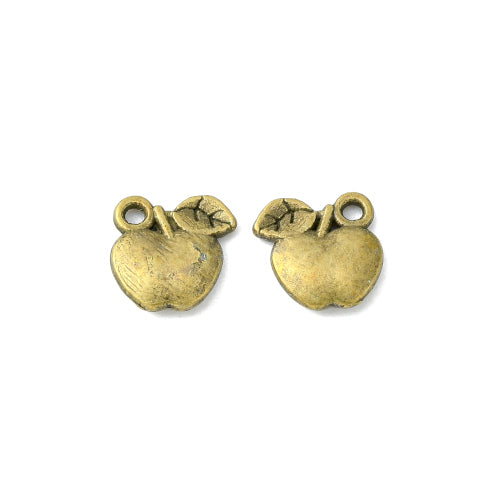 Charms, Apple, Antique Bronze, Alloy, 10mm - BEADED CREATIONS