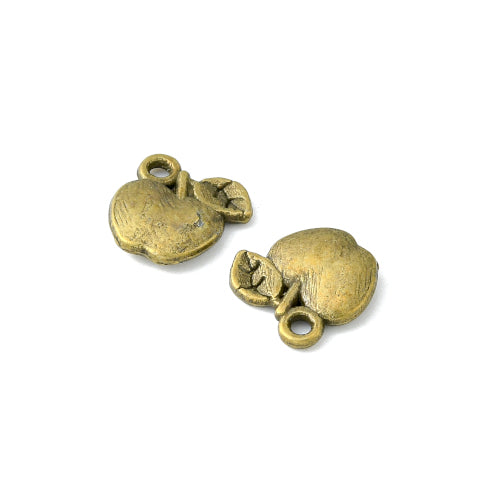 Charms, Apple, Antique Bronze, Alloy, 10mm - BEADED CREATIONS