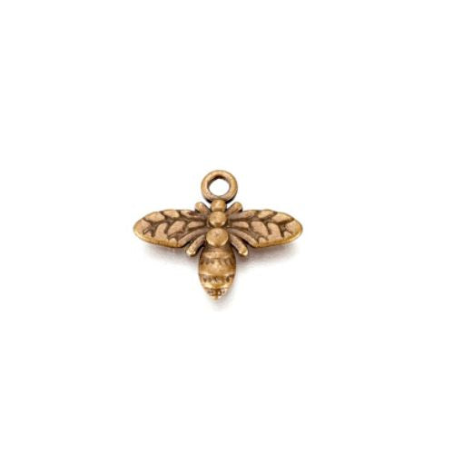 Charms, Bee, Antique Bronze, Alloy, 10mm - BEADED CREATIONS