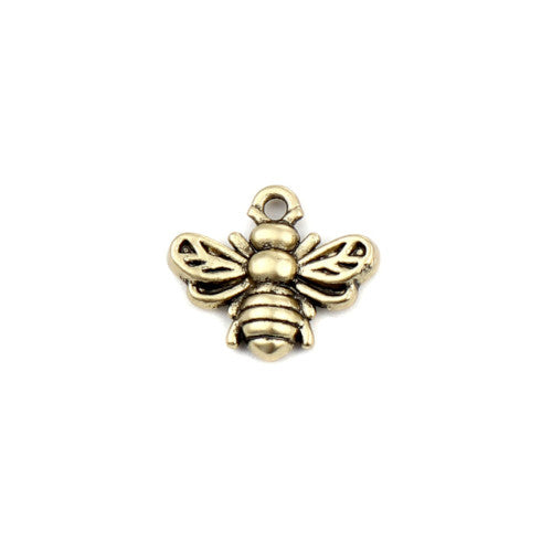 Charms, Bumblebee, Antique Gold, Alloy, 13mm - BEADED CREATIONS