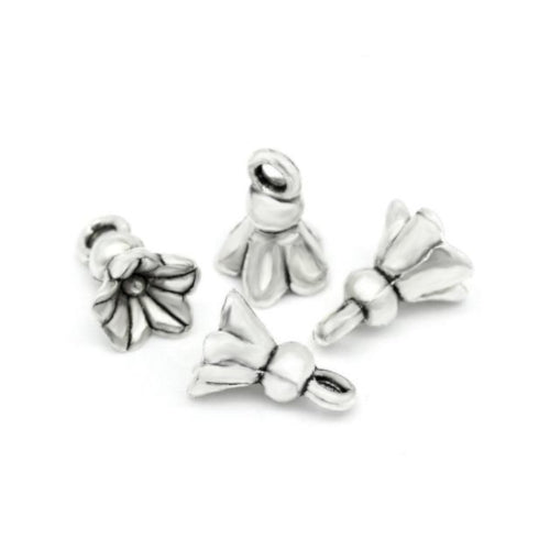 Charms, Chain Extender Drops, Lily Flower, Alloy, Antique Silver, 11mm - BEADED CREATIONS