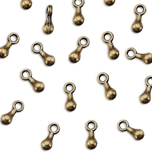 Charms, Chain Extender Drops, Teardrop, Alloy, Antique Bronze, 7mm - BEADED CREATIONS