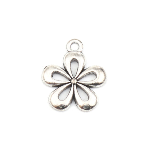 Charms, Daisy Flower, Antique Silver, Alloy, 18mm - BEADED CREATIONS