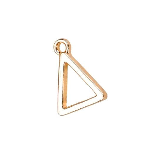 Charms, Geometric, Triangle, Light Gold Plated, Alloy, 13x17mm - BEADED CREATIONS