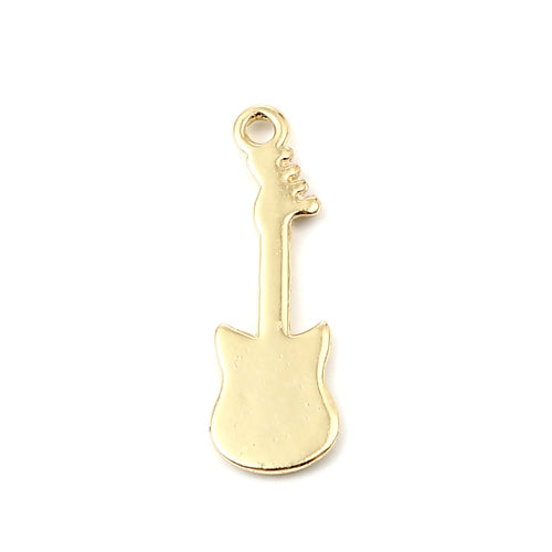 Charms, Guitar, 16K Gold Plated, Alloy, 32mm - BEADED CREATIONS