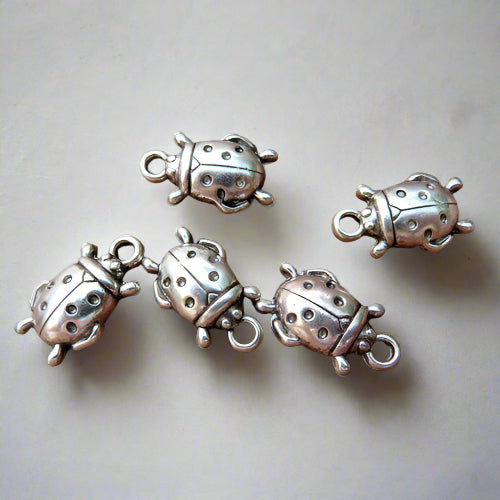 Charms, Ladybug, Antique Silver, Alloy, 17.5mm - BEADED CREATIONS