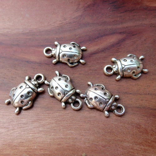 Charms, Ladybug, Single-Sided, Antique Silver, Alloy, 17.5mm - BEADED CREATIONS