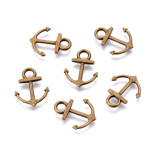 Charms, Nautical Anchor, Antique Bronze, Alloy, 19mm - BEADED CREATIONS