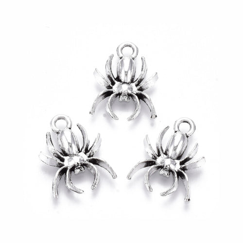 Charms, Spider, Antique Silver, Alloy, 18mm - BEADED CREATIONS