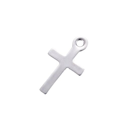 Charms, Stainless Steel, Cross, Silver, 17mm - BEADED CREATIONS