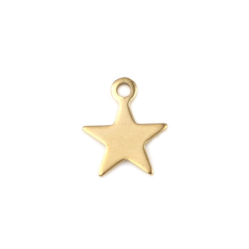 Charms, Star, Stainless Steel, 18K Gold Plated, 11.5mm - BEADED CREATIONS