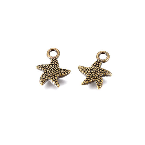 Charms, Starfish, Sea Stars, Antique Bronze, Alloy, 16.5mm - BEADED CREATIONS