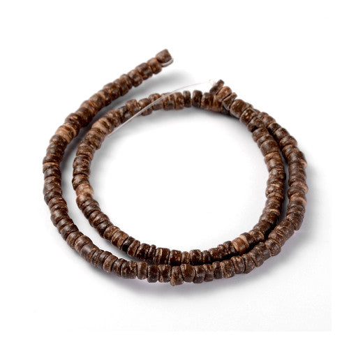 Coconut Wood Beads, Heishi, Natural, Brown, 5mm - BEADED CREATIONS