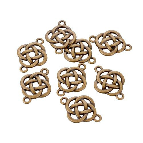 Connector Links, Celtic Knot, Antique Bronze, Alloy, 25mm - BEADED CREATIONS