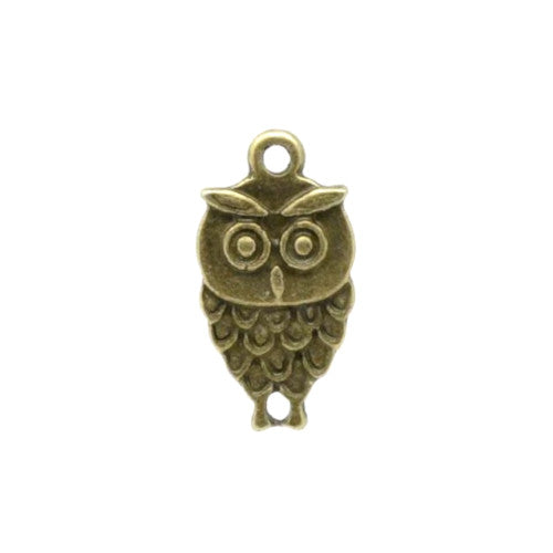 Connector Links, Owl, Antique Bronze, Alloy, 18mm - BEADED CREATIONS