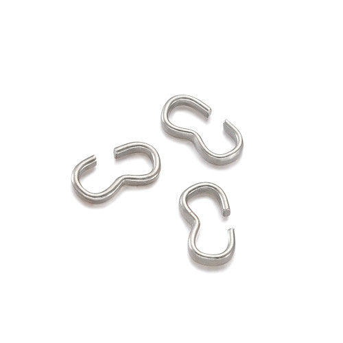 Connectors, Iron, Quick Link, Double Crimp, W-Shaped, End Connectors, Silver Tone, 7.5-8mm - BEADED CREATIONS