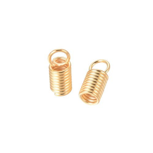 Cord Coils, Stainless Steel, Golden, 10.4x4.5mm, Fits 3mm Cord - BEADED CREATIONS