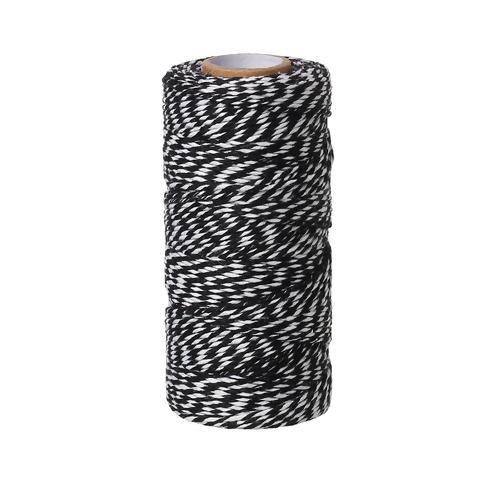 Cotton Cord, Braided, Black And White, 1.5mm - BEADED CREATIONS