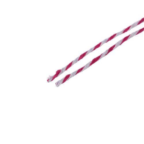 Cotton Cord, Braided, Hot Pink And White, 1.5mm - BEADED CREATIONS