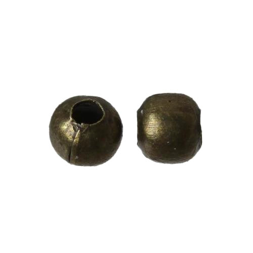 Crimp Beads, Round, Antique Bronze, Brass, 2.4mm - BEADED CREATIONS