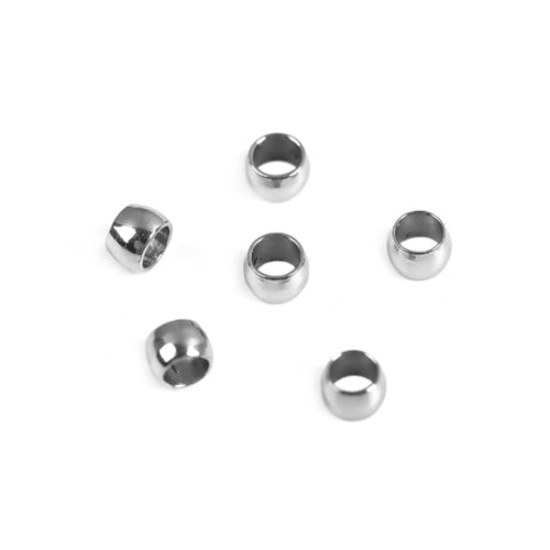 Crimp Beads, Silver Tone, Round, Alloy, 2.5mm - BEADED CREATIONS