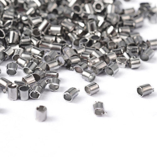 Crimp Beads, Tube, Brass, Silver, ID 1mm – BEADED CREATIONS