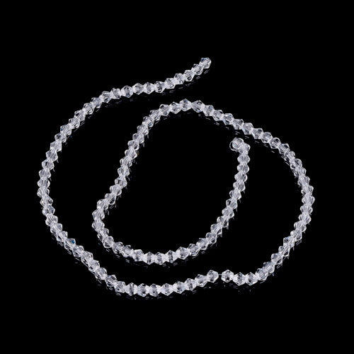 Crystal Glass Beads, Austrian Crystal, Bicone, Clear, 4mm - BEADED CREATIONS