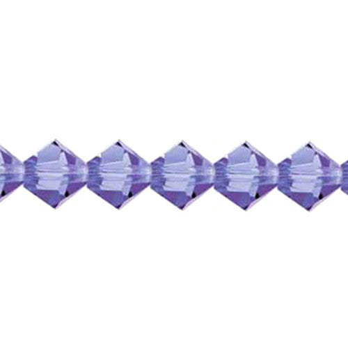 Crystal Glass Beads, Austrian Crystal, Bicone, Tanzanite, 8mm - BEADED CREATIONS