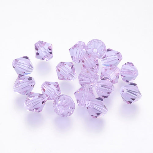 Crystal Glass Beads, Austrian Crystal, Bicone, Violet, 8mm - BEADED CREATIONS