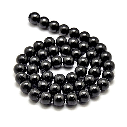 Crystal Glass Beads, Austrian Crystal, Opaque, Round, Black, 6mm - BEADED CREATIONS